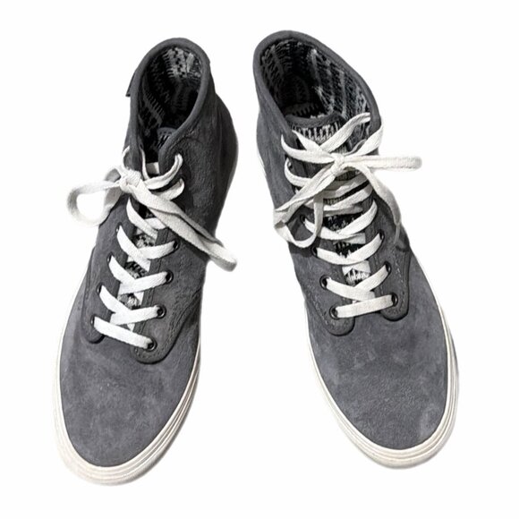 Vans Sneakers Womens 9.5M Gray Suede High Top Camden Skater Grunge Tomboy Urban - Picture 15 of 16